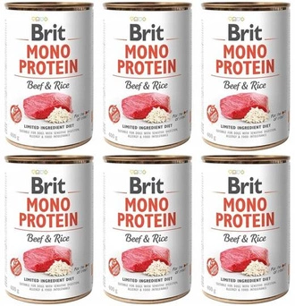 ZESTAW Brit Mono Protein Beef & Rice 6x400g