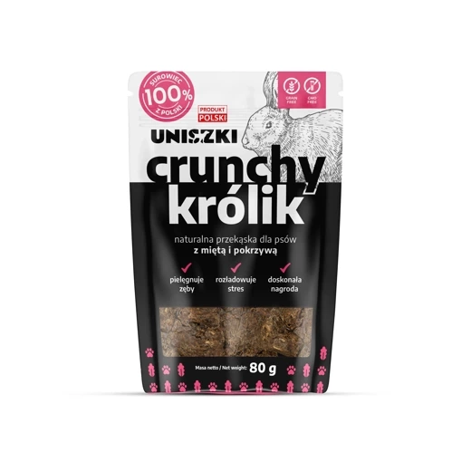 Uniszki Crunchy Królik z mięta i pokrzywą 80g