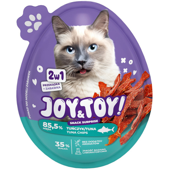 Joy&Toy Cat Jajko Niespodzianka o smaku Tuńczyka i Zabawka 2w1 Dla Kota