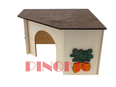 Pinokio drewniany domek narożny dla gryzoni 21 x 21 x 12,5 cm