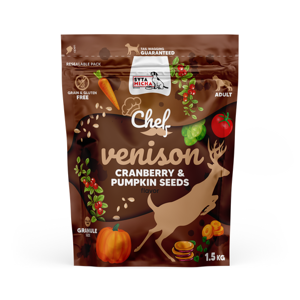 Syta Micha CHEF Dziczyzna, żurawina i pestki dyni 1.5kg