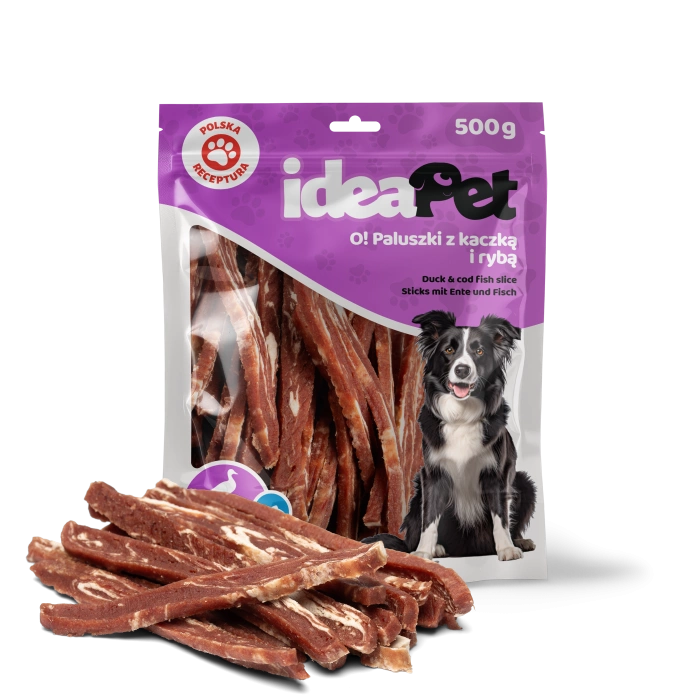 IDEAPET 500g PALUSZKI Z KACZKĄ I RYBĄ   