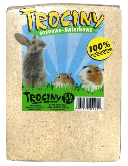 Trociny duże Sosnowo-Świerkowe Prasowane 56 litrów