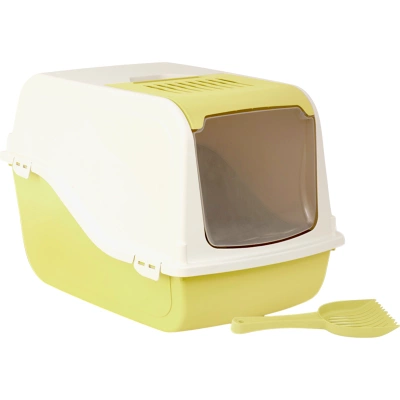 BERGAMO TOALETA ARIEL ŻÓŁTA 57x39x38cm, łopatka i filtr węglowy w zestawie