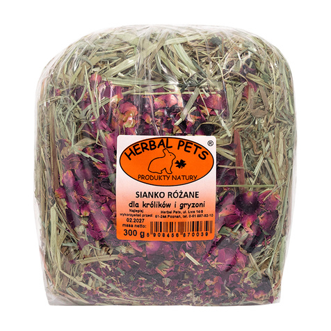 Herbal Pets siano łąkowe z dodatkiem płatków róży 300g