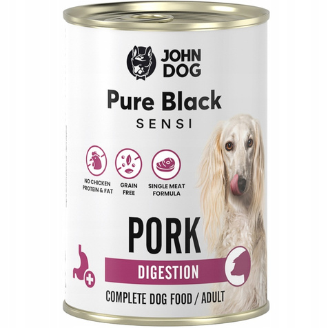 John Dog Pure Black Sensi Digestion Wieprzowina  400g