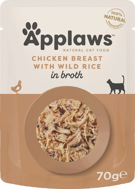 Applaws Saszetka dla kota kurczak+dziki ryż w sosie 70g