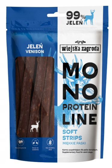 Wiejska Zagroda Monoproteinowe miękkie paski Jeleń 100 g