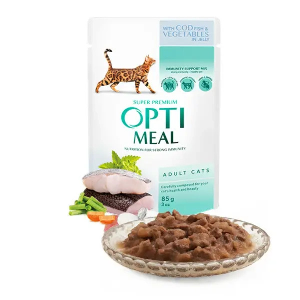 Optimeal Kot Dorsz z warzywami w galaretce 85g