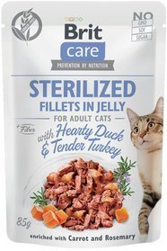 Brit Care Cat Fillets in Jelly Sterilized Duck & Turkey 85g