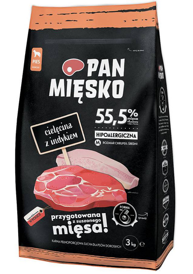 Pan Mięsko Cielęcina+Indyk Adult M 3kg