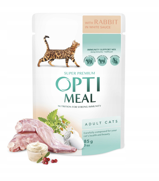 Optimeal Kot 85g Królik w białym sosie