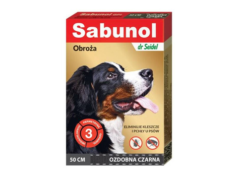 Sabunol Obroża dla psa czarna - 50 cm