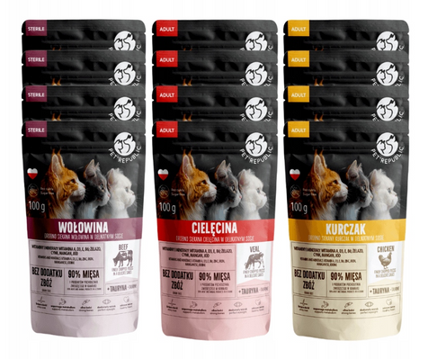 ZESTAW Pet Republic 12x100g MIX smaków dla kota