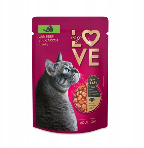 My Love – karma mokra dla kota z wołowiną i marchewką w galarecie (85g)