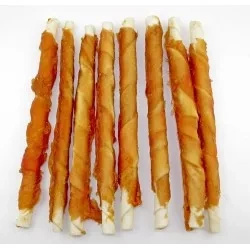 Przysmak dla psa biała skóra owinięta kurczakiem 1 kg