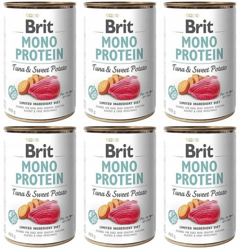 ZESTAW Brit Mono Protein Tuna&Sweet Potato 6x400g