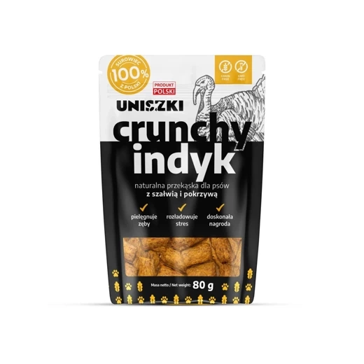 Uniszki Crunchy Indyk z szałwią i pokrzywą 80g