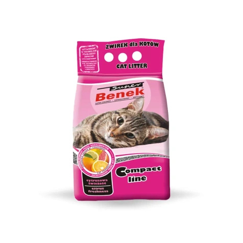 SUPER BENEK Compact – żwirek bentonitowy „Cytrusowa Świeżość” 10 L