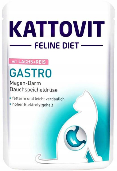 Kattovit Gastro Łosoś+Ryż 85g