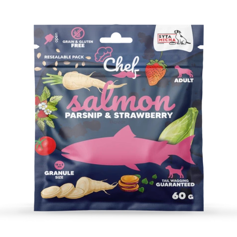 Próbka Syta Micha Łosoś, pasternak i truskawka 60g