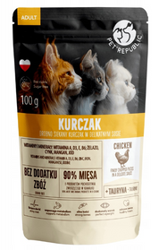 Pet Republic Kurczak, krojone kawałki w delikatnym sosie, 100g