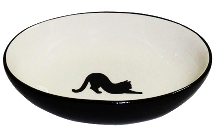 Yarro Miska ceramiczna owalna dla kota czarny kot 15,5x11x4cm