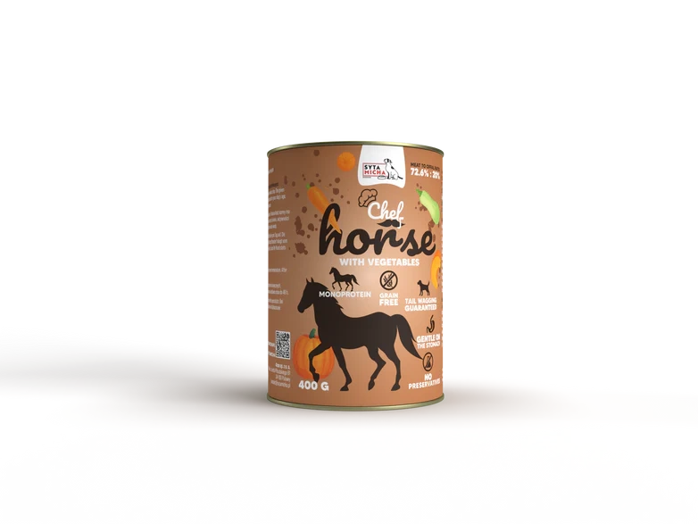 Syta Micha CHEF Karma mokra dla psa Koń z warzywami 400g