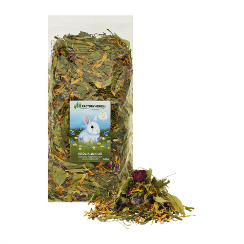 KRÓLIK JUNIOR FactoryHerbs mieszanka podstawowa dla młodych królików 500g