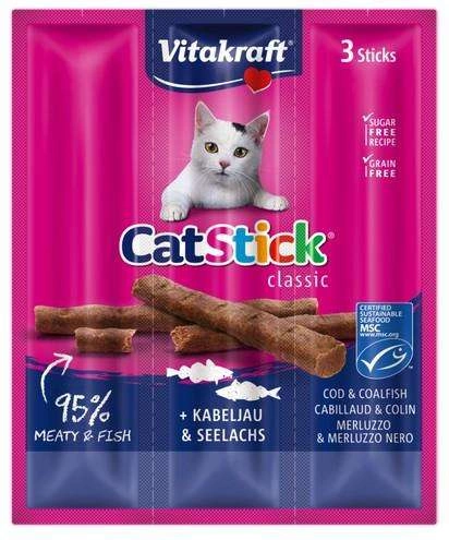 Vitakraft Cat Stick Mini Dorsz+Czarniak 3szt