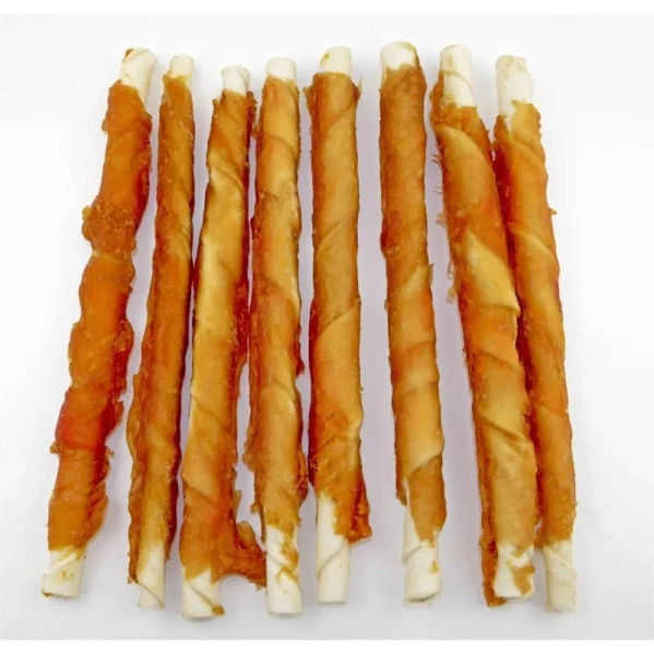 Prozoo Skóra biała owinięta mięsem kurczaka 25cm 500g