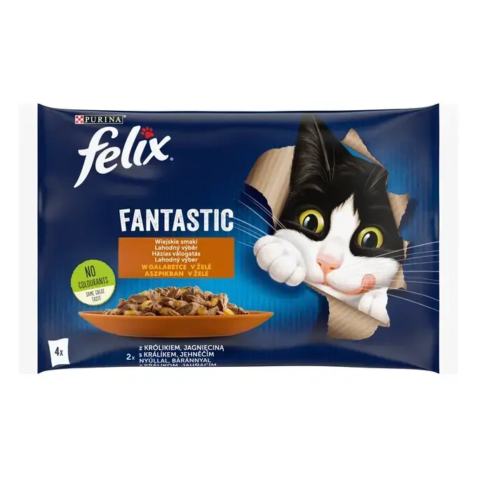 FELIX® Fantastic – Wiejskie smaki z królikiem i jagnięciną 4x85 g