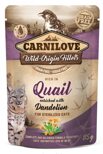 Carnilove Cat Quail & Dendelion Sterilized 85g saszetka