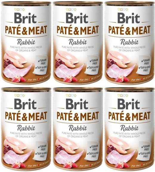 ZESTAW Brit Pate & Meat Rabbit 6x400g