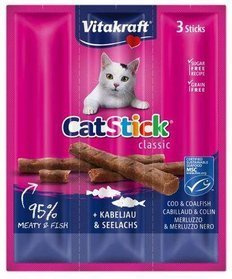 Vitakraft Cat Stick Mini Dorsz+Czarniak 3szt