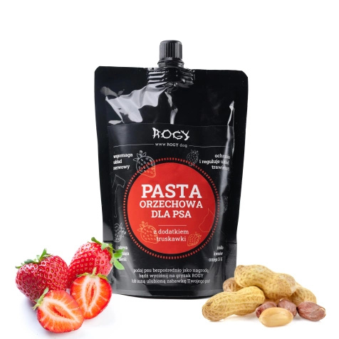 Rogy pasta orzechowa z dodatkiem truskawki 300g
