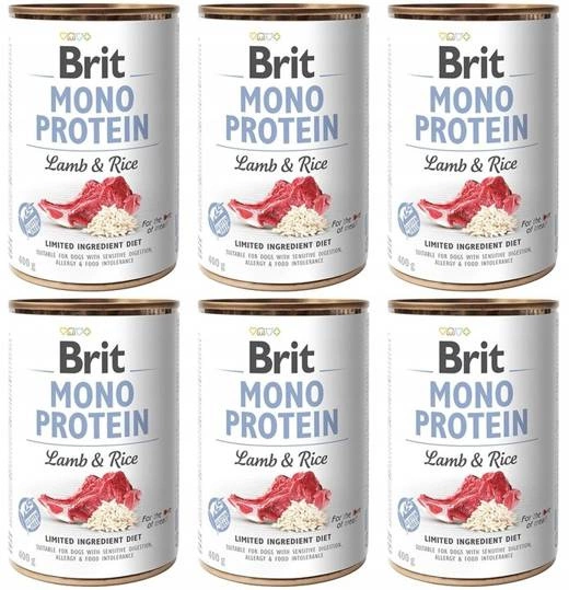ZESTAW Brit Mono Protein Lamb & Rice 6x400g