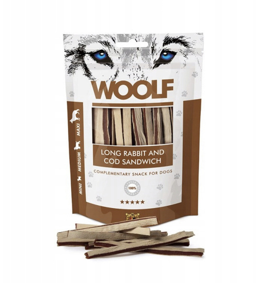 Woolf Long Rabbit and Cod Sandwich 100g