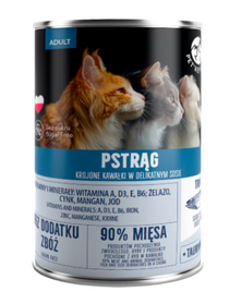 Pet Republic Pstrąg, krojone kawałki w delikatnym sosie, 400g.