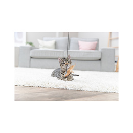 TRIVIE Wędka z sercem, zabawka, dla kota, drewno/plusz, 50 cm, z kocimiętką