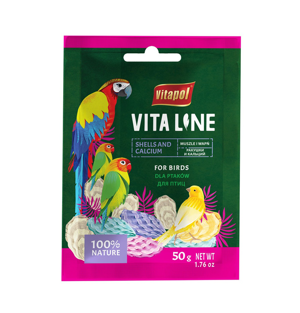 Vitapol Vitaline Muszle z wapnem dla ptaków 50 g