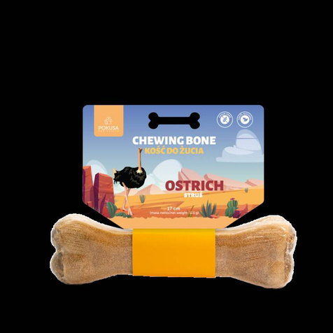 Pokusa Kość do żucia ze strusiem 17cm