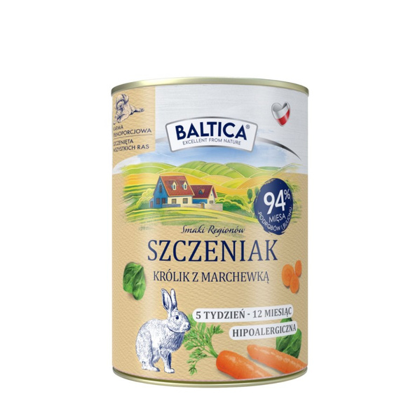 BALTICA Smaki Regionów Szczeniak Królik z marchewką 400 g