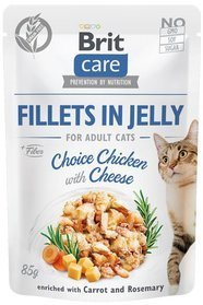 Brit Care Cat Fillet in Jelly Chicken Cheese 85g