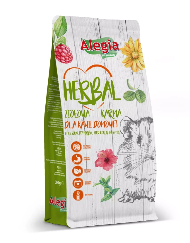 Alegia Herbal ziołowa karma dla kawii domowej 600g