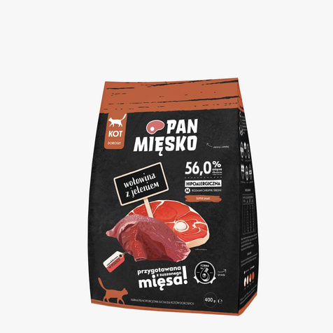 Pan Mięsko Kot Wołowina z jeleniem 400g