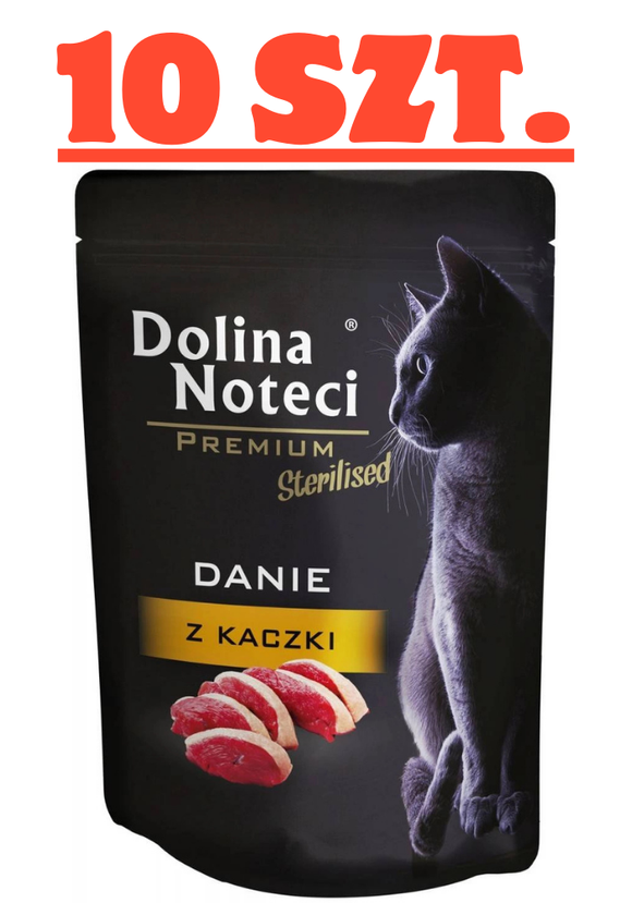 ZESTAW 10 x 85g Dolina Noteci Kot Danie z Kaczką  Sterilised 