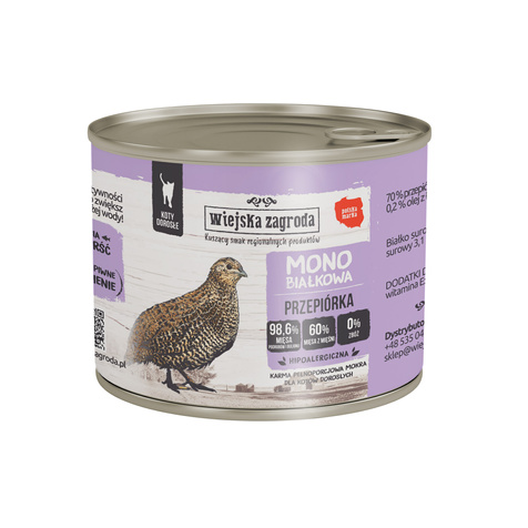 Wiejska Zagroda Kot Dorosły Monobiałkowa Przepiórka 200g