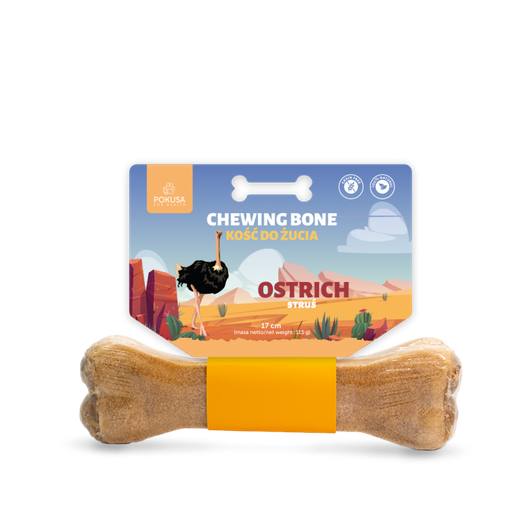 Pokusa Kość do żucia ze strusiem 17cm