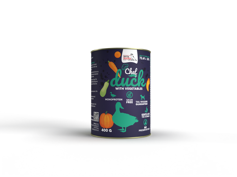 Syta Micha Mokra karma dla psa Kaczka z warzywami 400g 